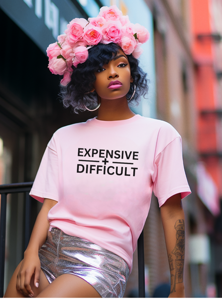 Expensive and difficult t-shirt, sassy girl tee, high maintenance shirt