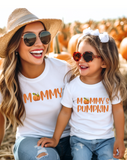 Mommy and me pumpkin tshirt, mama + mini matching tee, mommy's pumpkin shirt, fall halloween, gift idea, family matching tshirts,