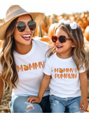 Mommy and me pumpkin tshirt, mama + mini matching tee, mommy's pumpkin shirt, fall halloween, gift idea, family matching tshirts,