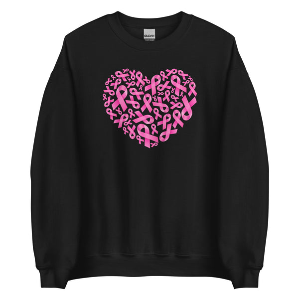 Breast Cancer Ribbon Heart Sweatshirt