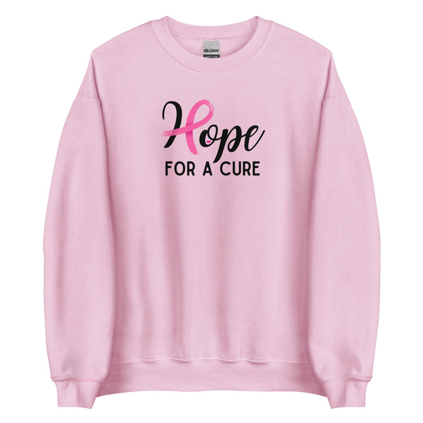 Hope for A Cure Breast Cancer Sweatshirt, cancer support and awareness, cancer sucks, survivor, warrior, wear pink in October,