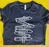 Designer Brand Street Sign t-shirt