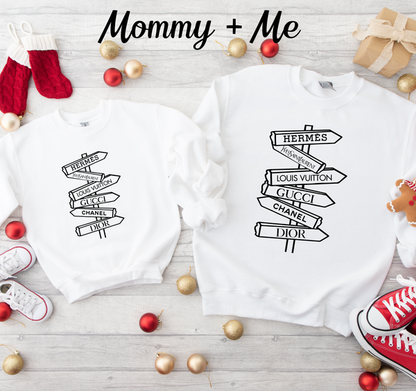 Mommy + Me designer streetsign Sweatshirt – Something Nice Graphic Designs