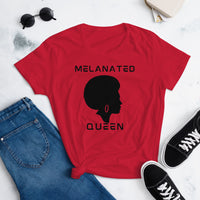 Melanated Queen- Black Print-Women's short sleeve t-shirt