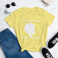 Melanated Physician-white print-Women's short sleeve t-shirt