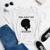 Melanated Queen- Black Print-Women's short sleeve t-shirt