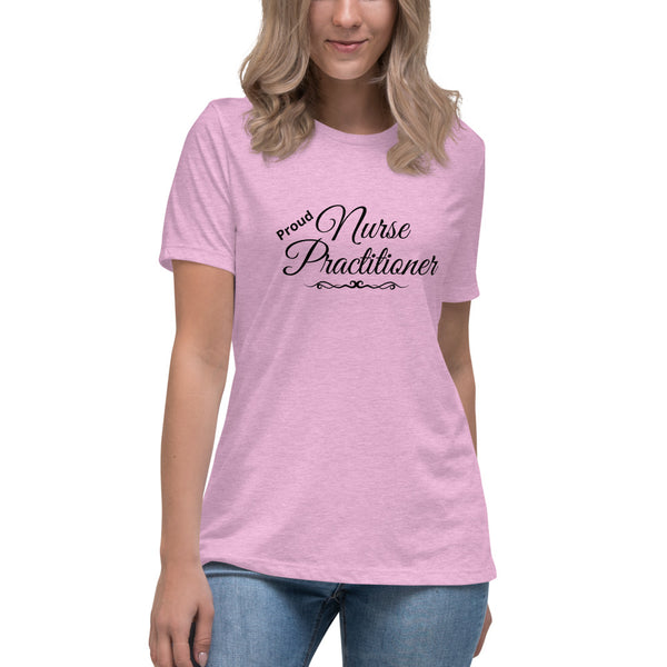 Proud NP - black script- Women's Relaxed T-Shirt